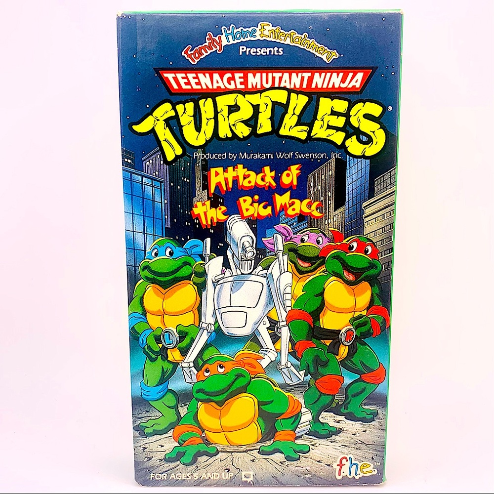 1989 Teenage Mutant Ninja Turtles Attack of the Big Macc VHS - 27344